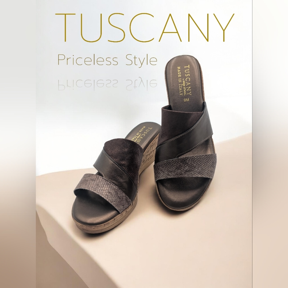 Women’s Italian Tuscany by Easy Street Camari Wedge Sandal – Size 9M